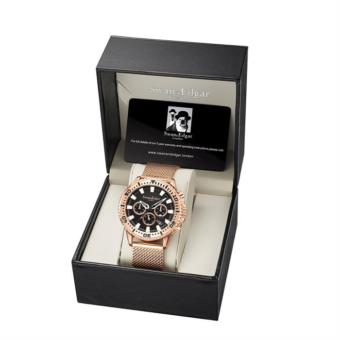 Swan & Edgar Ltd Ed Master Automatic Watch with Milanese Strap - 493720