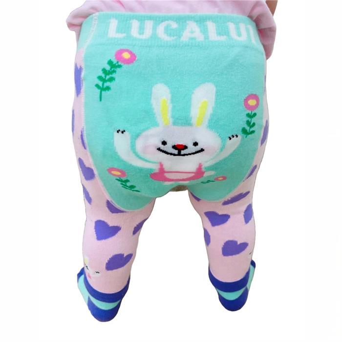 Bouncing Bunny Leggings with Built-In Socks by Lucalui - 0-6 Months