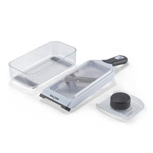 Salter Mandoline and Storage Box - Adjustable Stainless Steel Blade, Finger Guard and Non-Slip Base - 516701