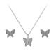 Faith & Brown Sterling Silver Stardust Butterfly Necklace and Earring Set 16.5 - 17.5" - Necklace & Earring Set