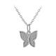 Faith & Brown Sterling Silver Stardust Butterfly Necklace and Earring Set 16.5 - 17.5" - 519903