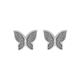 Faith & Brown Sterling Silver Stardust Butterfly Necklace and Earring Set 16.5 - 17.5" - 519903