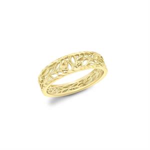 9K Yellow Gold Laurel Band Ring - 525960