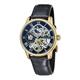 Thomas Earnshaw Gents Longitude Automatic Skeleton Watch with Leather Strap - Caviar Black