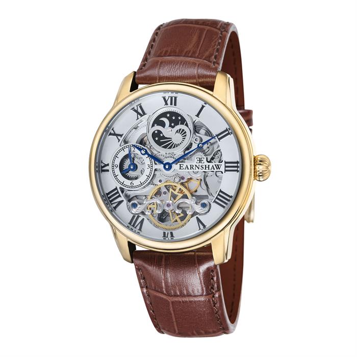 Thomas Earnshaw Gents Longitude Automatic Skeleton Watch with Leather Strap - 533753