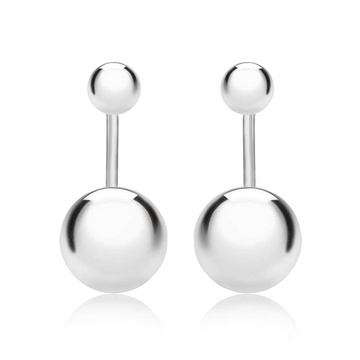 Faith & Brown Sterling Silver 4mm Stud and 8mm Ball Jacket Earrings - Sterling Silver