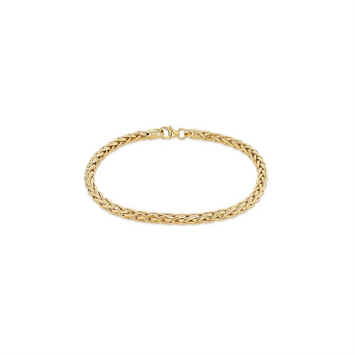 9K Yellow Gold Wheat Bracelet 7.5" - Gold Wheat Bracelet