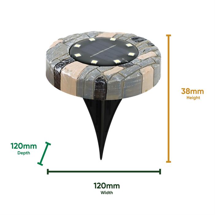 Gardenwize Deck Lights Stone Effect - Pack of 8  - 544780