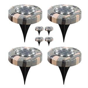 Gardenwize Deck Lights Stone Effect - Pack of 8  - 544780