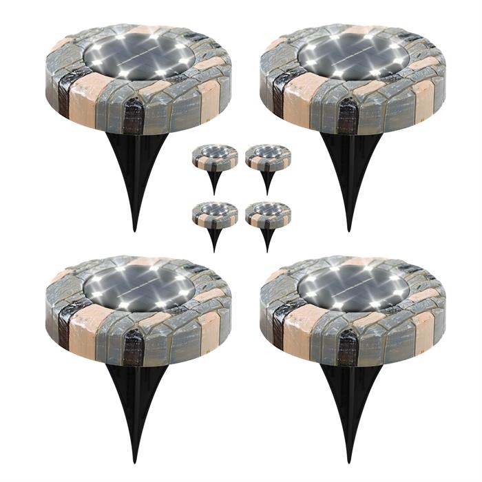 Gardenwize Deck Lights Stone Effect - Pack of 8  - 544780
