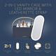 Carmen 2 in 1 Vanity Case with LED Mirror & Leatherette Strap, Illuminating LED Light and Touch Sensor Control - 548283