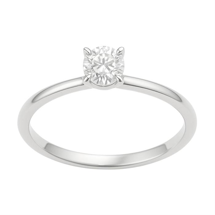 0.15ct SI Created Diamond 'Elara' Solitaire Ring (Gold Vermeil or Platinum Plated) - 560097