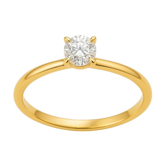 0.15ct SI Created Diamond 'Elara' Solitaire Ring (Gold Vermeil or Platinum Plated) - 560097