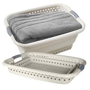 Tower Collapsible Laundry Basket with Pop-Up Design - 42L, 7.5 x 61 x 45cm - Latte - 563586