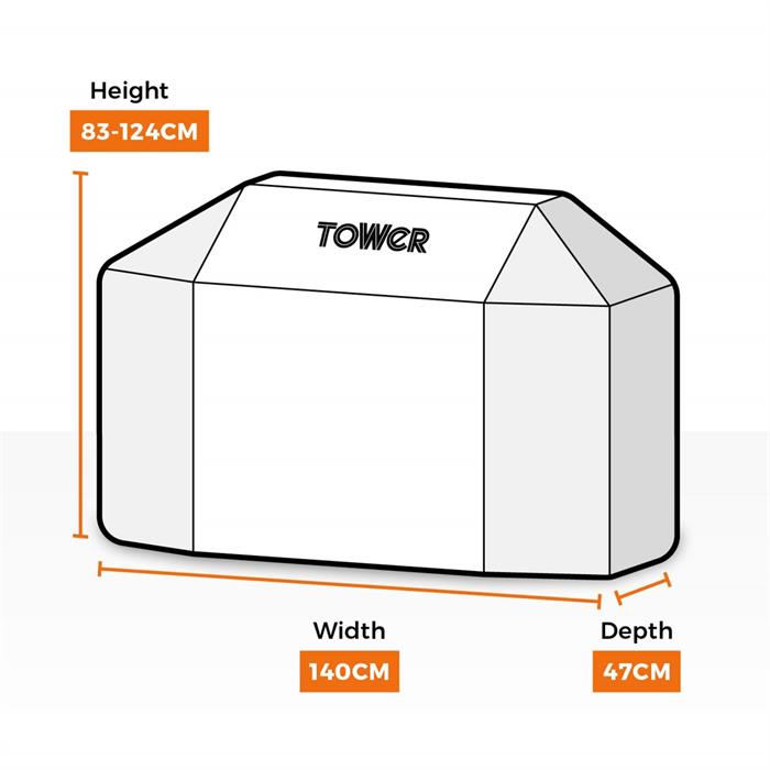 Tower Three Burner Gas BBQ Cover, Waterproof and Windproof - Black - 569774
