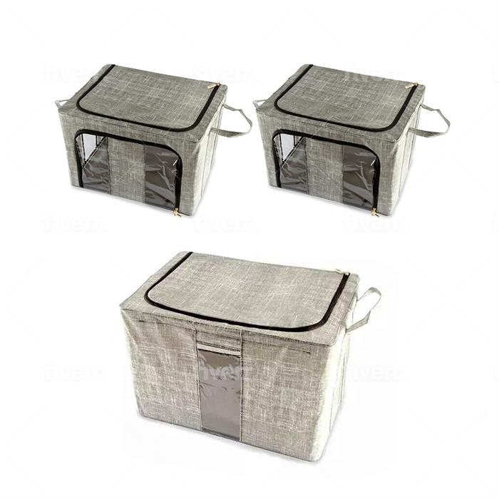 Handy Helpers 3 Piece Mega Mix Storage Bundle - 2 x 66L and 1 x 100L Storage Boxes - 576035