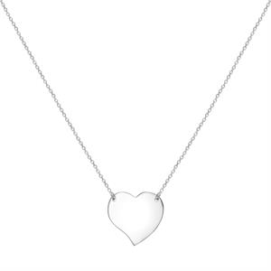 Faith & Brown Sterling Silver Heart Necklace 17" - 580356