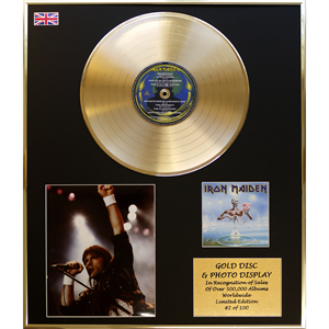 Iron Maiden - 'Seventh Son of Seventh Sun' 24 X 20" Framed Gold Disc & Photo Display Ltd Edition of 100 - 583039