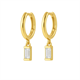 0.22ct SI Created Diamond 'Noya' Baguette Cut Huggie Earrings (Gold Vermeil or Platinum Plated) - 14K Gold Vermeil