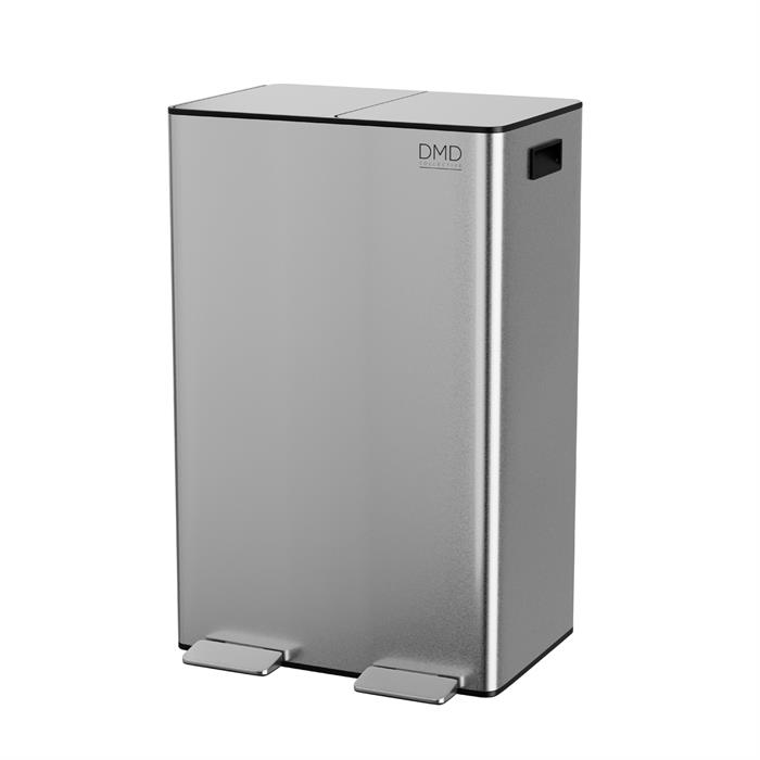 DMD Double Pedal Stainless Steel Bin (30L+30L) - Available in Stainless Steel or Black - 591484