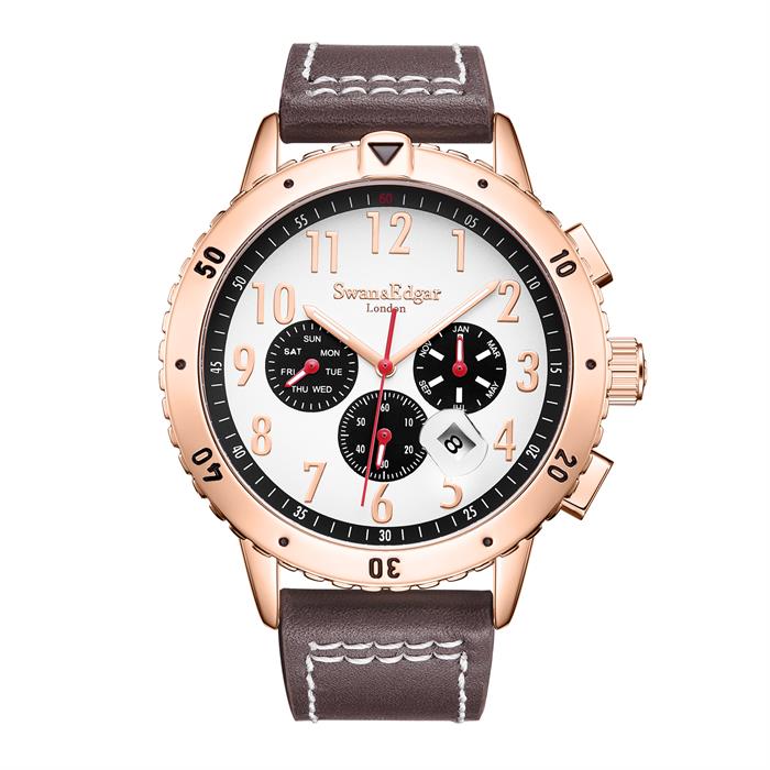 Swan & Edgar Limited Edition Discern  Automatic Watch with Leather Strap - 597032