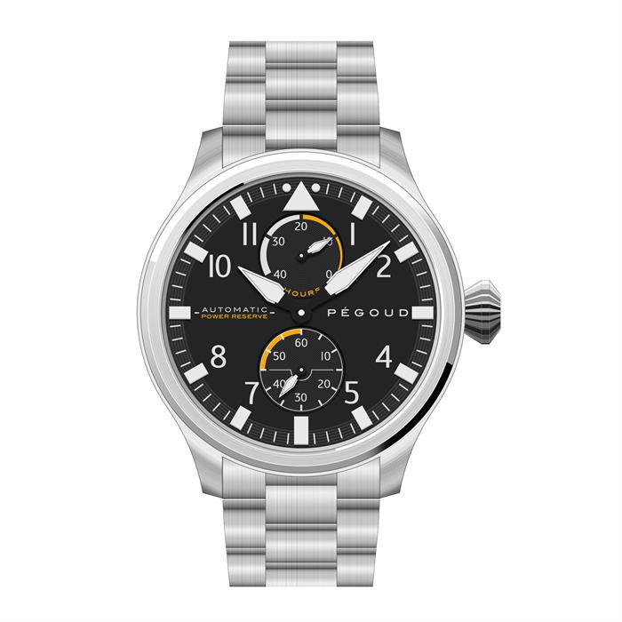 Pegoud Pilotage Power Reserve Automatic Watch with Stainless Steel Bracelet and Complimentary Gift - 598414