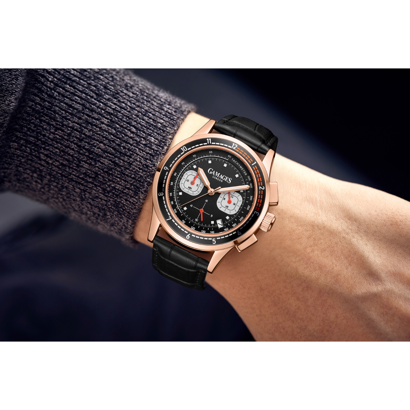 Gamages of London Ashford Mechanical Quartz | Leather Strap Watch
