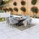 ASPEN Fire Pit Dining Set - 150x90cm Table - Aspen Fire Pit