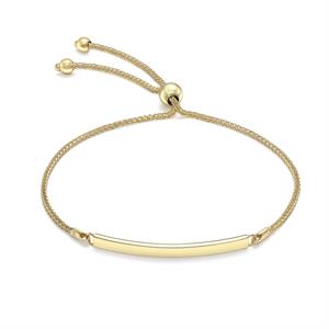 Faith & Brown Italian Crafted 9K Gold I.D Slider Spiga Bracelet up to 9.5" - Available in 3 Colours - 605999