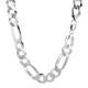 Faith & Brown Italian Crafted 130g Sterling Silver Figaro Chain 22"  - 613313