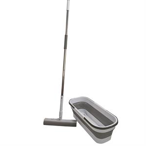 Merlin Pro Telescopic Handle Mop & Collapsible Bucket Set with Additional Mop Head - 618482