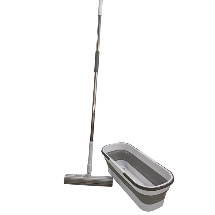 Merlin Pro Telescopic Handle Mop & Collapsible Bucket Set with Additional Mop Head - 618482