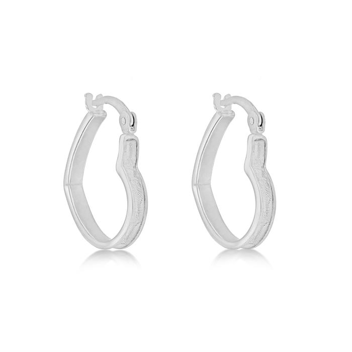 Faith & Brown Sterling Silver Stardust Heart Hoop Earrings - 626279