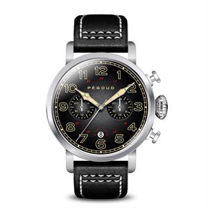 Pegoud Premiere Dual Time Watch with Leather Strap - 627184