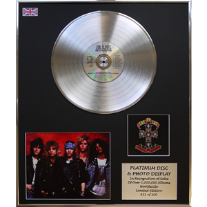 Guns 'N' Roses - 'Appetite for Destruction' 24 x 20" Framed Platinum Disc & Photo Display Ltd Edition of 100 - 636191