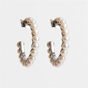 Faith & Brown Nova Freshwater Pearl Sterling Silver Hoop Earrings - 636582
