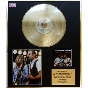 Status Quo - 'Rock Til You Drop' 24 X 20" Framed Gold Disc & Photo Display Ltd Edition of 100 - 636596