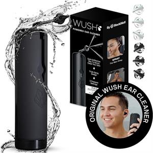 Black Wolf WUSH Re-Chargable Ear Cleaning Device 3 Black Tips, 3 White Tips, 1 x Cup and USB Cable - 644014