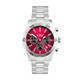 Accurist Gents Coloured Dial Chronograph Watch with Stainless Steel Bracelet  - Red