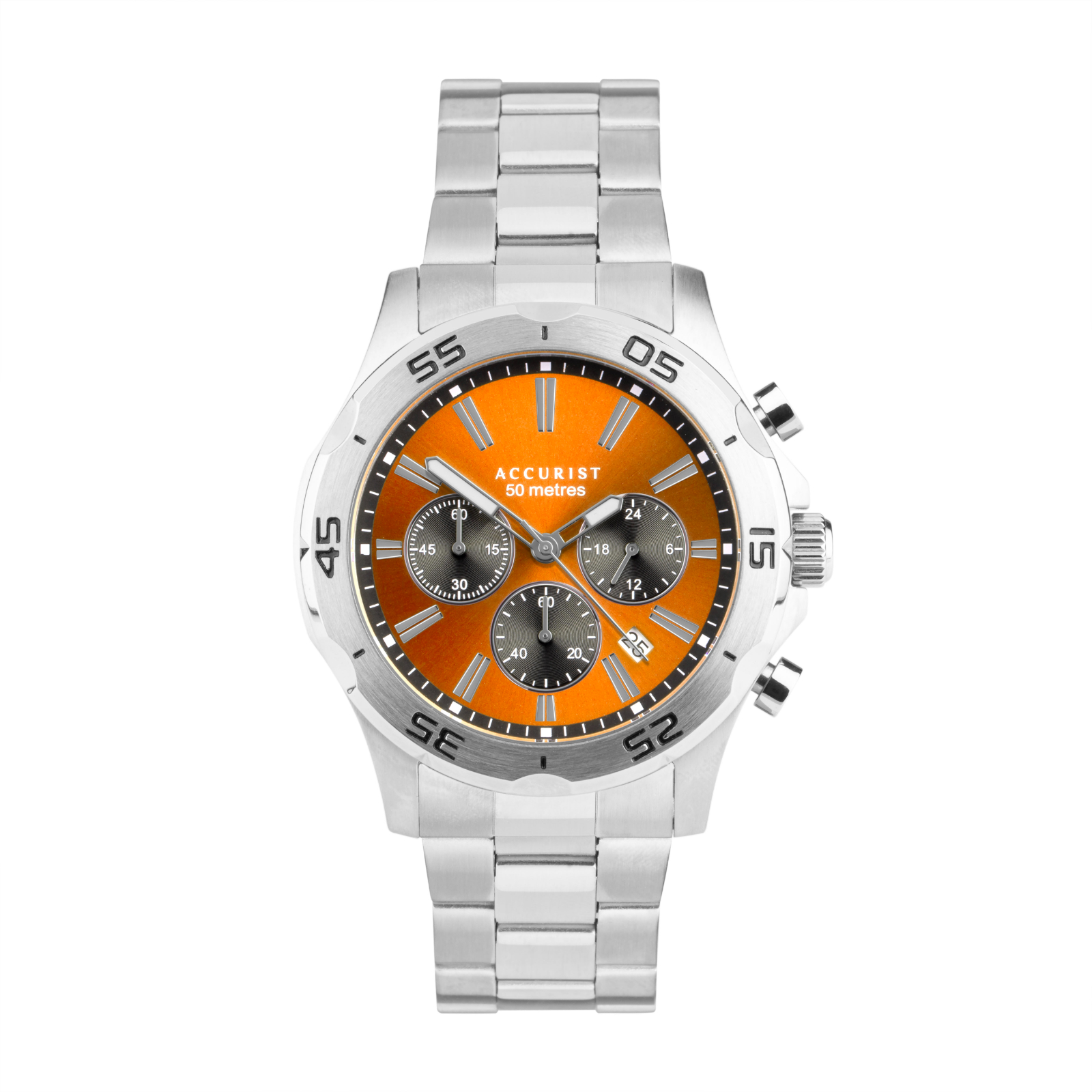 Men's fossil on sale watch orange face