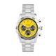 Accurist Gents Coloured Dial Chronograph Watch with Stainless Steel Bracelet  - yellow