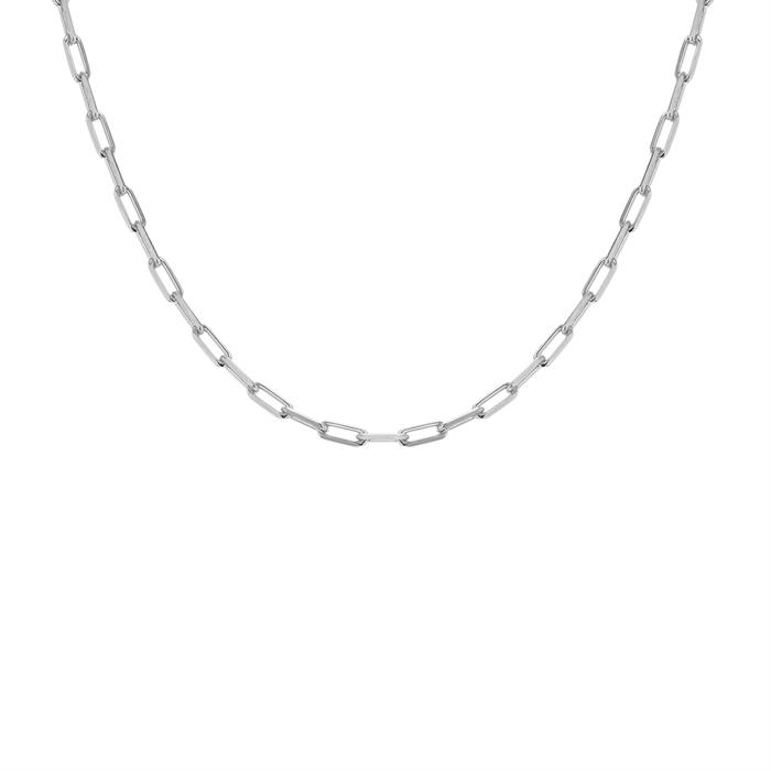 Faith & Brown Italian Crafted Paperclip Chain in Sterling Silver 18" - 652675