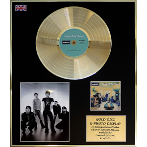 Oasis - 'Definitely Maybe' 24 x 20" Framed Gold Disc & Photo Display Ltd Edition of 100 - 658228