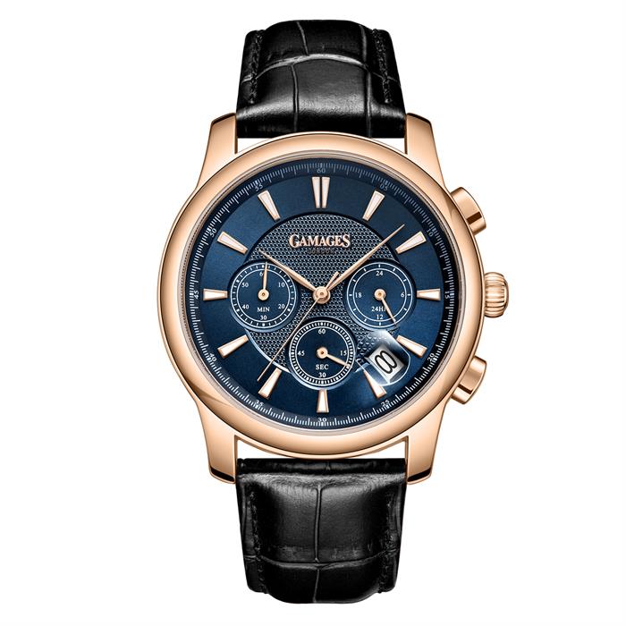 Gamages Of London Ltd Ed Premier Mecha Quartz Watch with Leather Strap - 659240