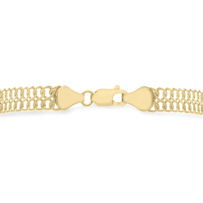Faith & Brown Italian Crafted 9k Gold Bi-Layer Curb Bracelet 7.5" - 661574