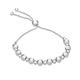 Faith & Brown Italian Crafted Alternating Ball Bead Slider Bracelet in Sterling Silver up to 10" - Sterling Silver