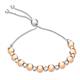 Faith & Brown Italian Crafted Alternating Ball Bead Slider Bracelet in Sterling Silver up to 10" - 18 K Rose Gold Plated Sterling Silver