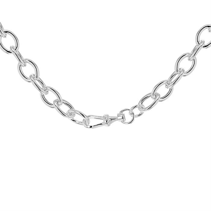 Faith & Brown Italian Crafted Sterling Silver Albert Large Belcher Necklace 18" - 680375