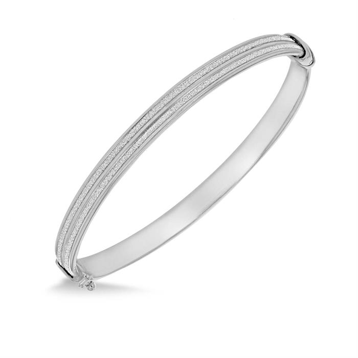 Faith & Brown Sterling Silver Double Strip Stardust Bangle  - Stardust Bangle