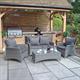 PARIS 4 Seater 4pc Lounging Coffee Set: 2 Seater Sofa, 2 Armchairs with Coffee Table inc Cushions - 4 Piece Lounge Set